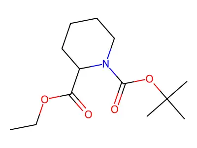 1-O-tert-butyl 2-O-ethyl (2R)-piperidine-1,2-dicarboxylate structure