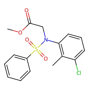 Methyl N-(3-chloro-2-methylphenyl)-N-(phenylsulfonyl)glycinate structure