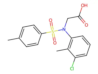 N-(3-chloro-2-methylphenyl)-N-[(4-methylphenyl)sulfonyl]glycine structure
