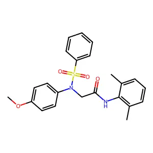 2-[N-(benzenesulfonyl)-4-methoxyanilino]-N-(2,6-dimethylphenyl)acetamide structure