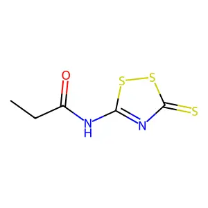 N-(3-thioxo-3H-1,2,4-dithiazol-5-yl)propanamide structure