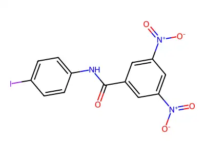 N-(4-iodophenyl)-3,5-dinitrobenzamide structure