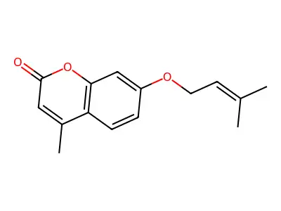 4-methyl-7-[(3-methylbut-2-en-1-yl)oxy]-2H-chromen-2-one structure