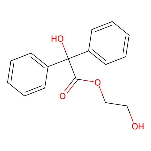 2-Hydroxyethyl 2-hydroxy-2,2-diphenylacetate structure