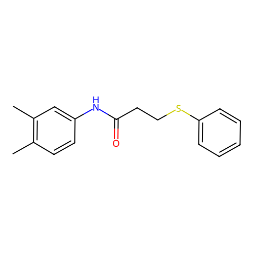 N-(3,4-dimethylphenyl)-3-(phenylsulfanyl)propanamide structure