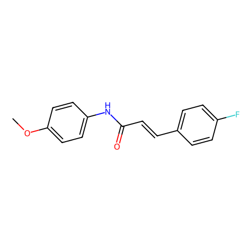 (2E)-3-(4-fluorophenyl)-N-(4-methoxyphenyl)prop-2-enamide structure
