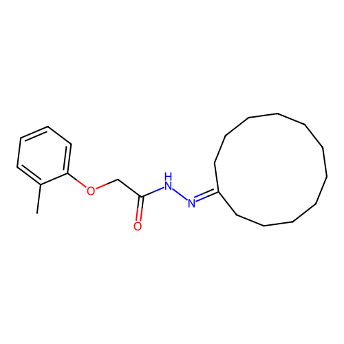 N'-cyclododecylidene-2-(2-methylphenoxy)acetohydrazide structure