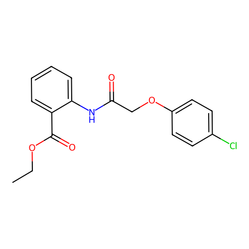 Ethyl2-{[(4-chlorophenoxy)acetyl]amino}benzoate structure