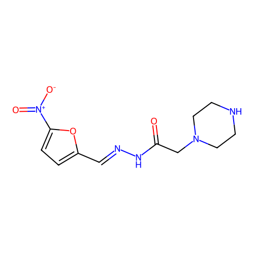 1-Piperazineacetic acid, 2-(5-nitrofurfurylidene)hydrazide structure