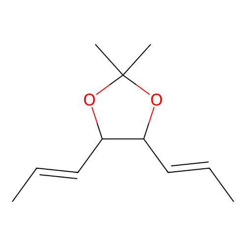 2,2-Dimethyl-4,5-bis(prop-1-enyl)-1,3-dioxolane structure