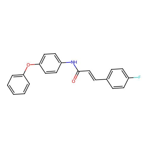 (2E)-3-(4-fluorophenyl)-N-(4-phenoxyphenyl)prop-2-enamide structure