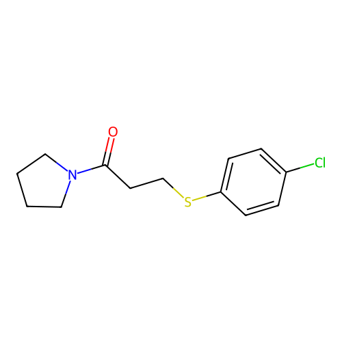3-[(4-Chlorophenyl)sulfanyl]-1-(pyrrolidin-1-yl)propan-1-one structure