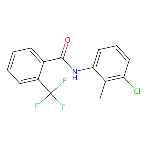 N-(3-chloro-2-methylphenyl)-2-(trifluoromethyl)benzamide structure