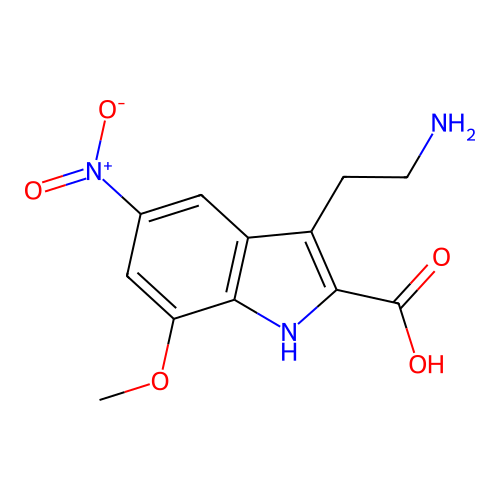 3-(2-aminoethyl)-7-methoxy-5-nitro-1H-indole-2-carboxylic Acid structure