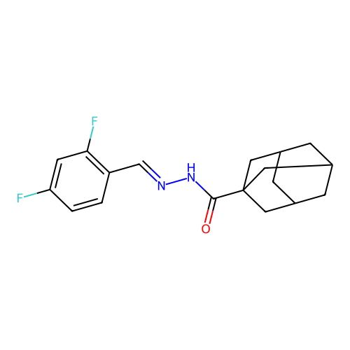 (1S,3s,E)-N'-(2,4-difluorobenzylidene)adamantane-1-carbohydrazide structure