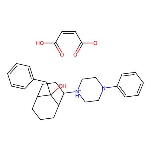 Bicyclo(3.3.1)nonan-9-ol, 9-benzyl-2-(4-phenyl-1-piperazinyl)-, maleate structure