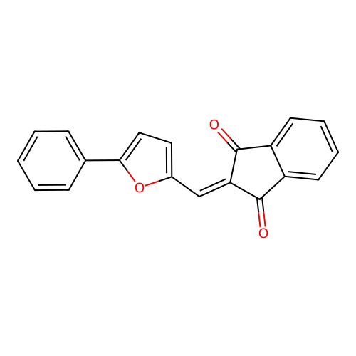 2-[(5-phenyl-2-furyl)methylene]-1H-indene-1,3(2H)-dione structure