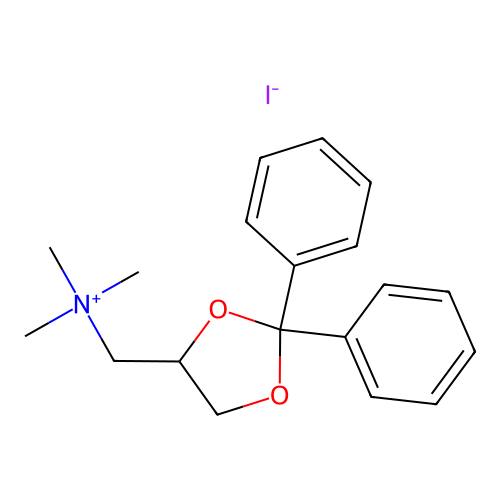 1,3-Dioxolane-4-methanaminium, N,N,N-trimethyl-2,2-diphenyl-, iodide structure