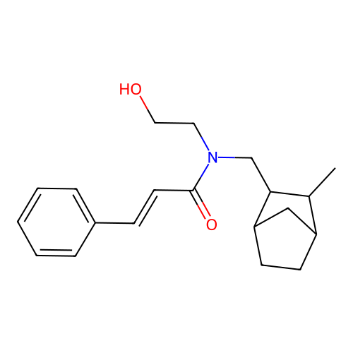 Cinnamamide, N-(2-hydroxyethyl)-N-((3-methyl-2-norbornyl)methyl)- structure