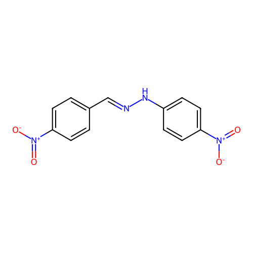 (E)-4-Nitrobenzaldehyde 4-nitrophenylhydrazone structure