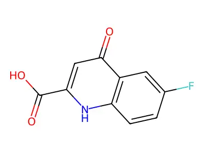 6-Fluoro-1,4-dihydro-4-oxo-2-quinolinecarboxylic acid structure