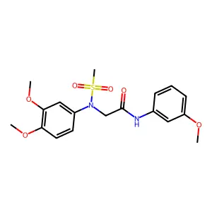 2-(3,4-dimethoxy-N-methylsulfonylanilino)-N-(3-methoxyphenyl)acetamide structure