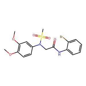 N-(2-bromophenyl)-2-(3,4-dimethoxy-N-methylsulfonylanilino)acetamide structure