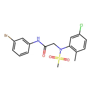 N-(3-bromophenyl)-2-(5-chloro-2-methyl-N-methylsulfonylanilino)acetamide structure
