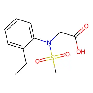 [2-乙基(甲基磺酰)anilino]乙酸 structure