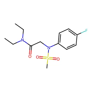N,N-diethyl-2-(4-fluoro-N-methylsulfonylanilino)acetamide structure