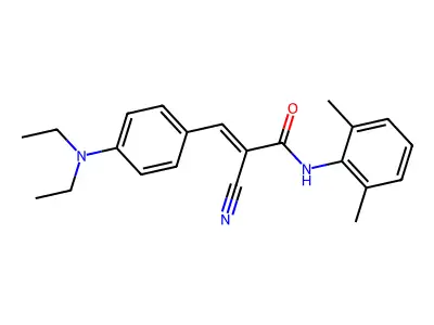 (E)-2-cyano-3-[4-(diethylamino)phenyl]-N-(2,6-dimethylphenyl)prop-2-enamide structure