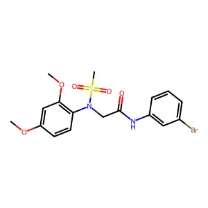N-(3-bromophenyl)-2-[2,4-dimethoxy(methylsulfonyl)anilino]acetamide structure
