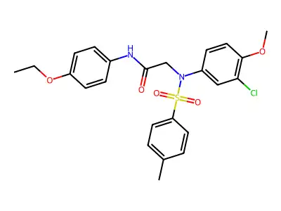 2-{3-chloro-4-methoxy[(4-methylphenyl)sulfonyl]anilino}-N-(4-ethoxyphenyl)acetamide structure