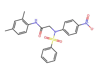 N-(2,4-dimethylphenyl)-2-[(4-nitrophenyl)(phenylsulfonyl)amino]acetamide structure