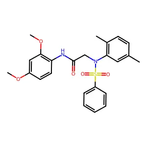 2-[N-(benzenesulfonyl)-2,5-dimethylanilino]-N-(2,4-dimethoxyphenyl)acetamide structure
