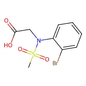 N-(2-bromophenyl)-N-(methylsulfonyl)glycine structure