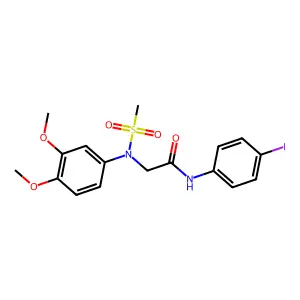 2-(3,4-dimethoxy-N-methylsulfonylanilino)-N-(4-iodophenyl)acetamide structure