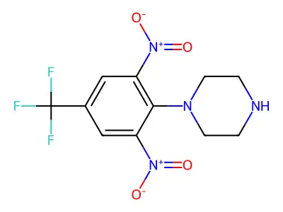1-[2,6-Dinitro-4-(trifluoromethyl)phenyl]piperazine structure