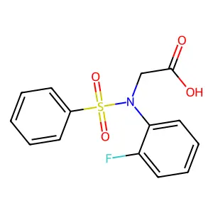N-(2-fluorophenyl)-N-(phenylsulfonyl)glycine structure