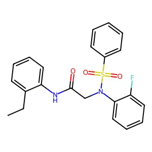 N-(2-ethylphenyl)-2-[2-fluoro(phenylsulfonyl)anilino]acetamide structure