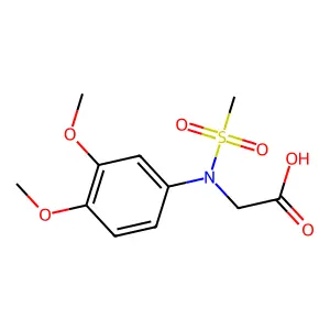 N-(3,4-dimethoxyphenyl)-N-(methylsulfonyl)glycine structure