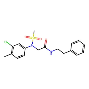 2-(3-chloro-4-methyl-N-methylsulfonylanilino)-N-(2-phenylethyl)acetamide structure