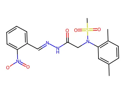 2-(2,5-dimethyl-N-methylsulfonylanilino)-N-[(E)-(2-nitrophenyl)methylideneamino]acetamide structure