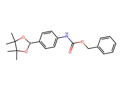 Benzyl (4-(4,4,5,5-tetramethyl-1,3,2-dioxaborolan-2-yl)phenyl)carbamate structure
