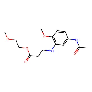 beta-Alanine, N-(5-(acetylamino)-2-methoxyphenyl)-, 2-methoxyethyl ester structure