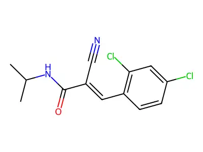 2-cyano-3-(2,4-dichlorophenyl)-N-(propan-2-yl)prop-2-enamide structure