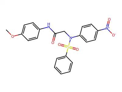 2-[N-(benzenesulfonyl)-4-nitroanilino]-N-(4-methoxyphenyl)acetamide structure