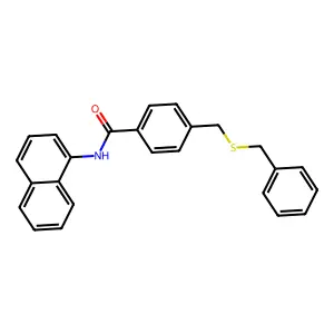 4-(benzylsulfanylmethyl)-N-naphthalen-1-ylbenzamide structure