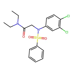 2-[N-(benzenesulfonyl)-3,4-dichloroanilino]-N,N-diethylacetamide structure