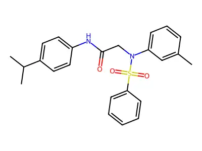 N~2~-(3-methylphenyl)-N~2~-(phenylsulfonyl)-N-[4-(propan-2-yl)phenyl]glycinamide structure